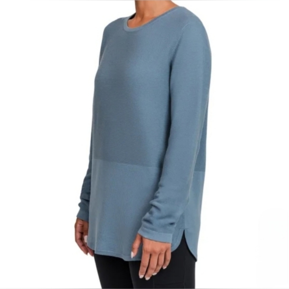 NEW   Kersh Textured Blue Ligh Knit Sweater, Size Small